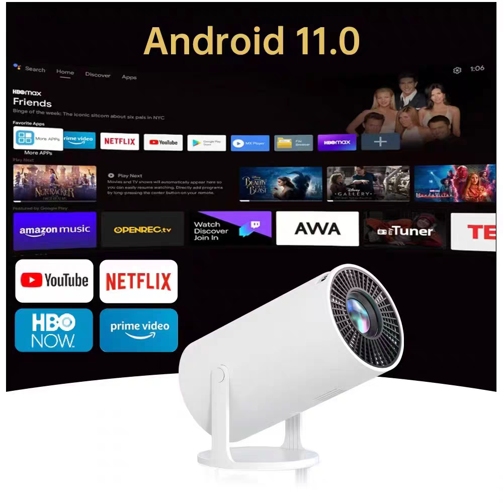 Projetor Hy300 Ultra Hd - Espelhamento Wifi 4k Cor Branco Interestelar Android Integrado