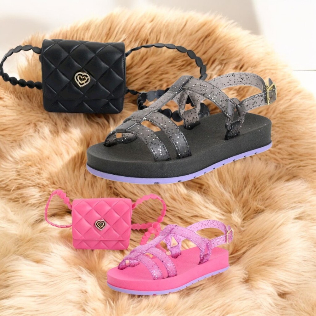 Kit Feminino Infantil Papete e Bolsa | Conjunto Fashion Rosa/Preto Chic da Lira