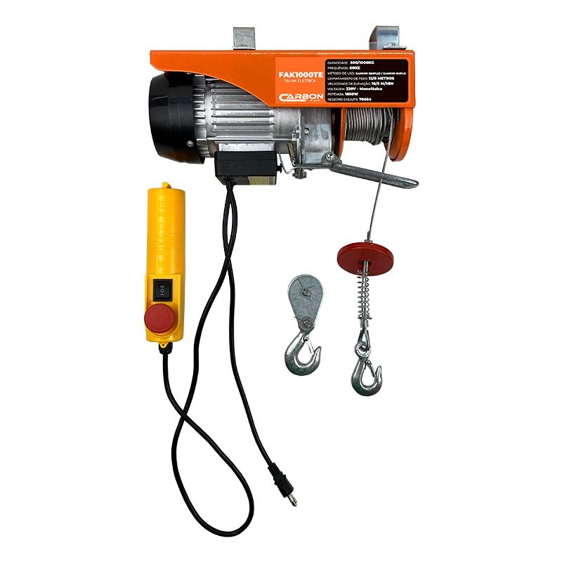 Guincho Elétrico Talha 12 Metros Elevação Coluna Profissional Carbon Fak