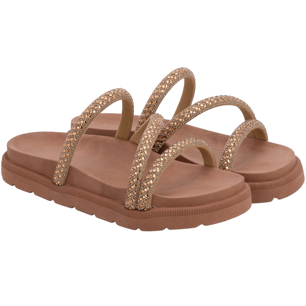 Sandália Plataforma Fashion | 3 Tiras com Brilho para Look Moderno e Confortável