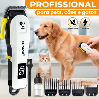 Máquina de Tosa Pet Profissional Baixo Ruído Aparador Pelos Recarregável Tosar Cachorro Cães Gato