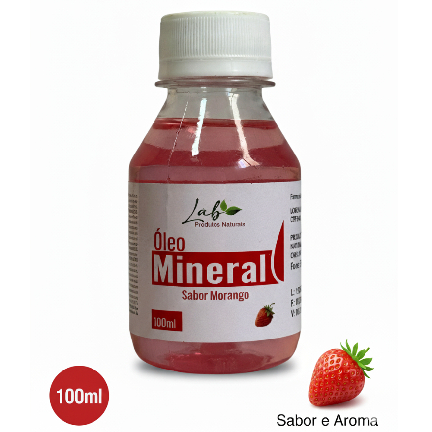 Óleo mineral sabor morango - 100ml - Lab Produtos Naturais