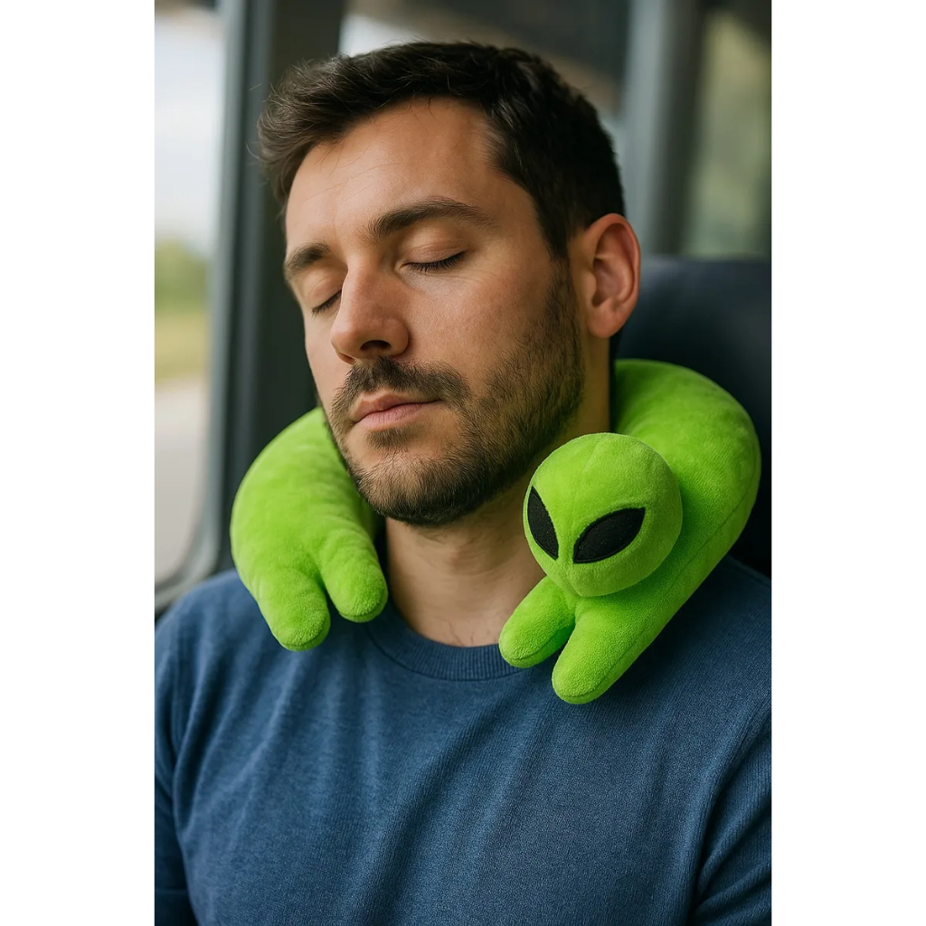 Almofada Alienígena ET Alien Travesseiro Encosto Protetor P/ Pescoço Leitura, Viagem Ou Descanço