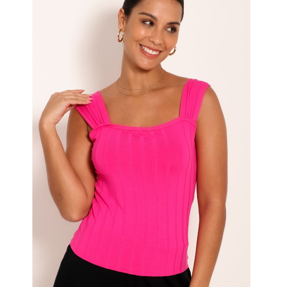 Regata Feminina Básica Canelada Moda Fashion em Oferta na Shopee