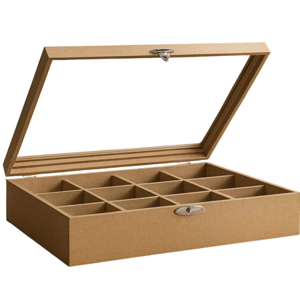 Caixa Tampa Vidro 12 Divisões Porta Joias Relógio Chá Gin Especiarias Organizadora Decoração 31x23x7 em Oferta na Shopee