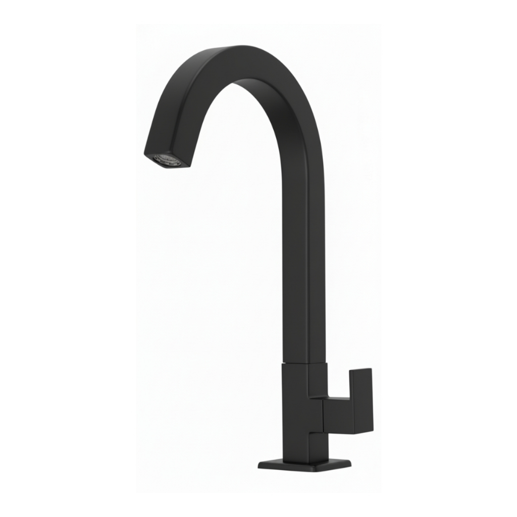 Torneira Bancada Mesa Preto Fosco para Banheiro Lavabo Quadrada Luxo Aço Inox 1/4 de Volta em Oferta na Shopee