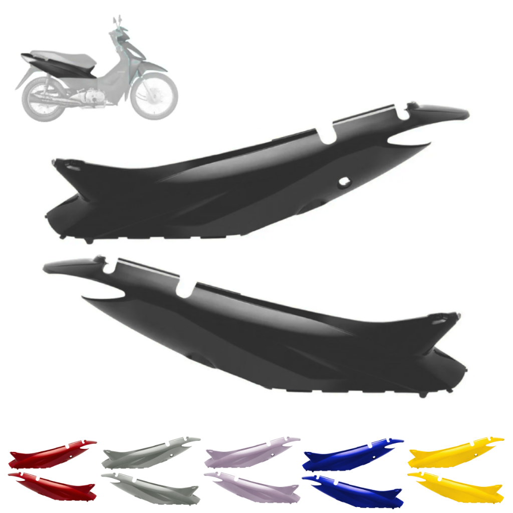 Par Tampa Lateral Moto Honda Biz Biz+ 125 Ks Es 2006 2007 2008 2009 2010 Careangem Modelo Original