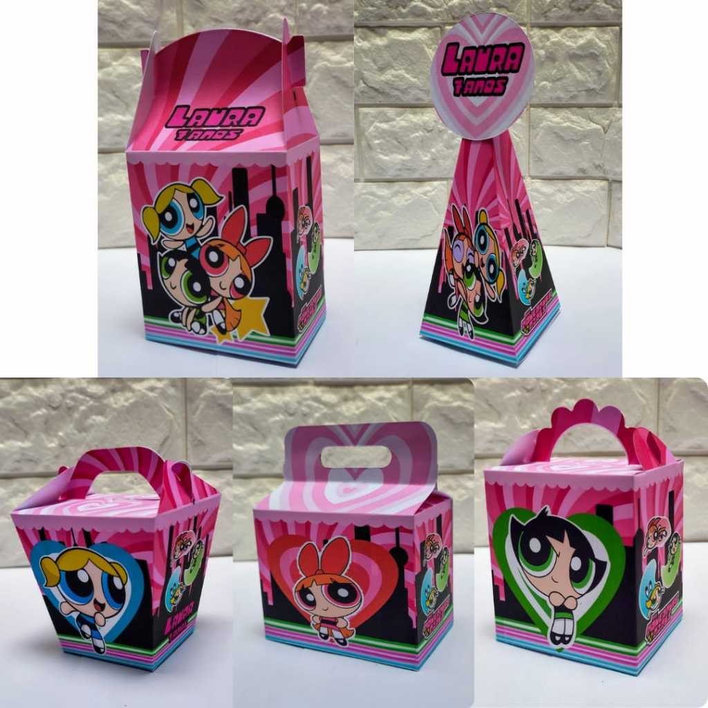 Kit festa As Meninas Super Poderosas PEGUE E MONTE  Caixinhas Personalizadas lembrancinhas para Festas e Aniversários