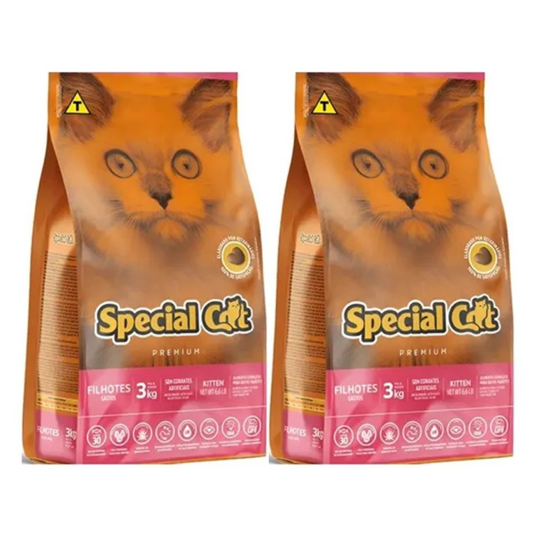 Ração Special Cat Filhotes 6kg (Kit com 2 pacotes de 3kg) Gatos Filhotes