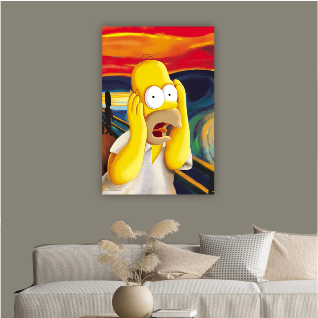 Quadro decorativo homer simpsons arte o grito releitura parodia decoração para sala quarto