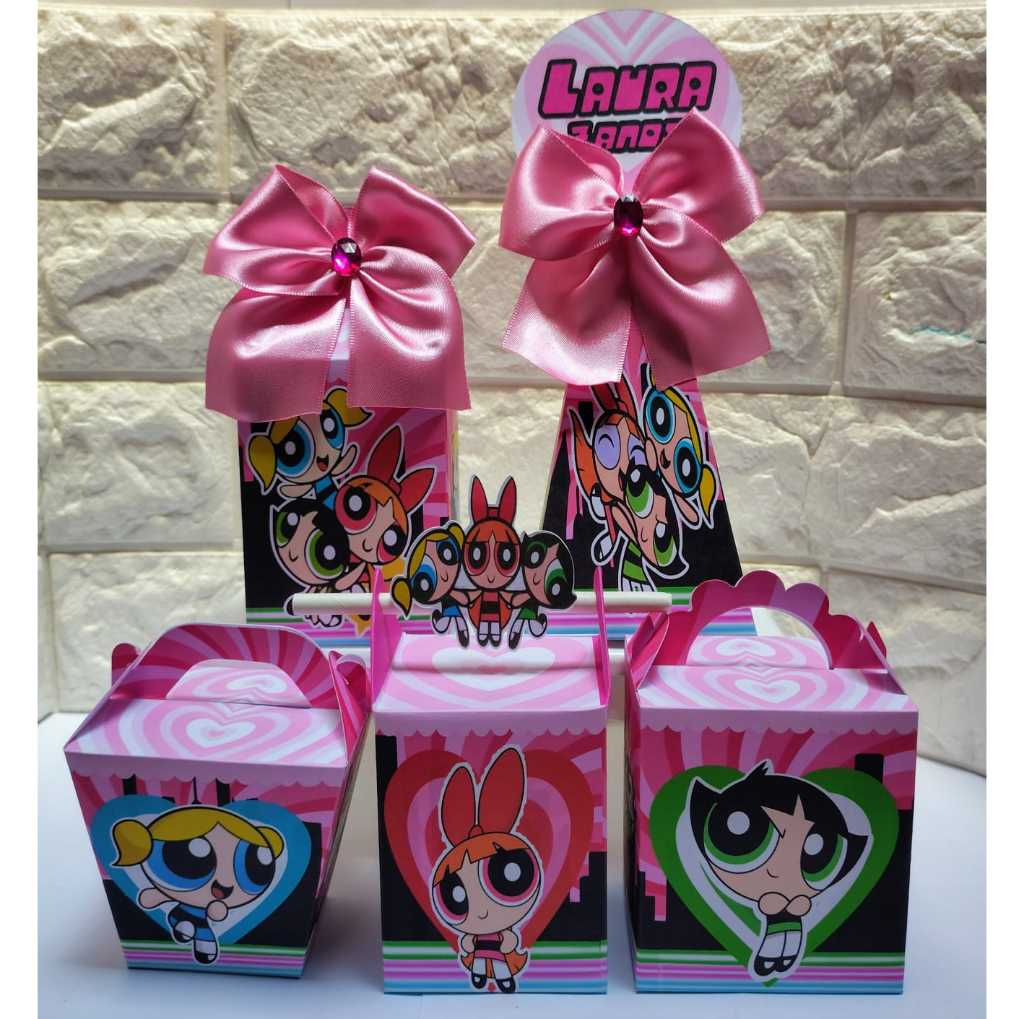 Kit festa As Meninas Super Poderosas PEGUE E MONTE  Caixinhas Personalizadas lembrancinhas para Festas e Aniversários