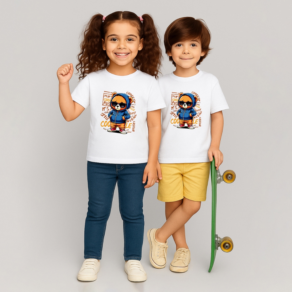Camiseta Infantil Unissex Estampa Dinossauro Estampada Algodão Menino Menina