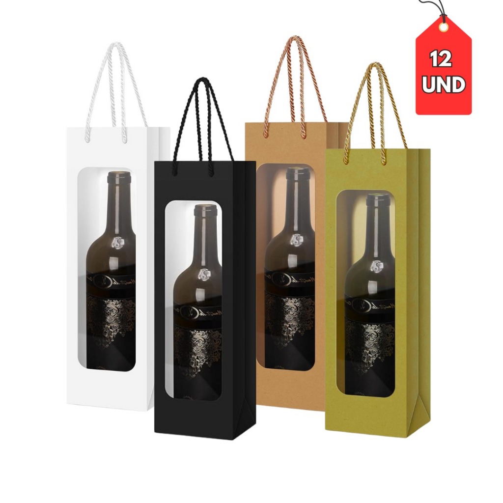 KIT 3 Sacolas de Garrafa com Visor em Oferta na Shopee