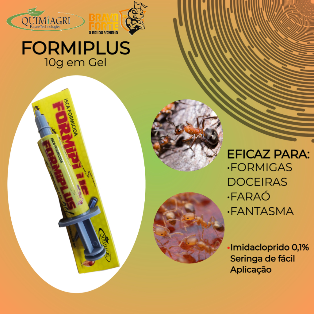 Mata Formigas Doceiras Formiplus Gel 10G Uso Doméstico Quimiagri em Oferta na Shopee