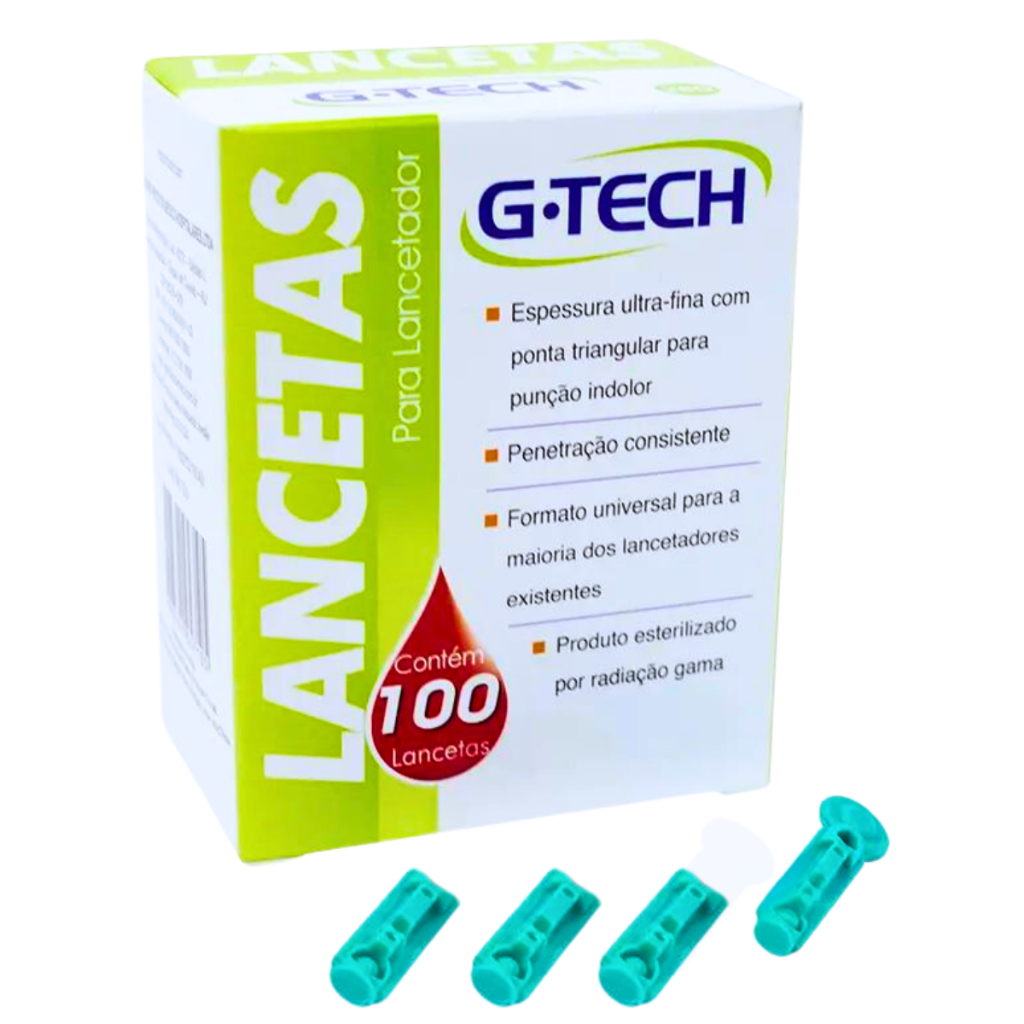 Lancetas para Teste de Glicemia 100 und. Descartáveis G-tech em Oferta na Shopee
