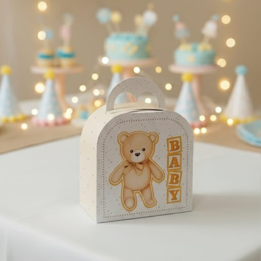 10  Caixinha lembrancinha Ursinho marrom neutro - Chá de bebê Chá revelação aniversário