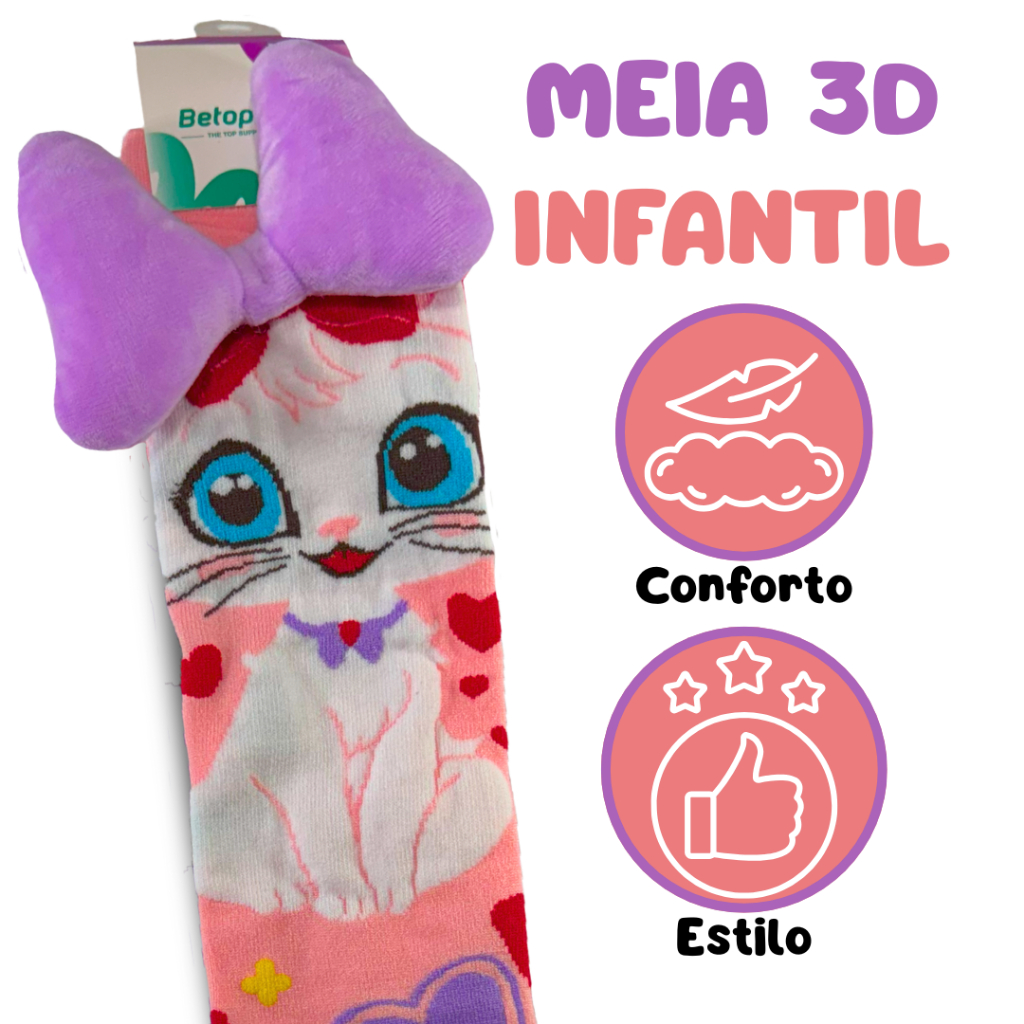 Meia Colorida Infantil Confortável e Durável para Masculino e Feminino Meia Diárias em Oferta na Shopee