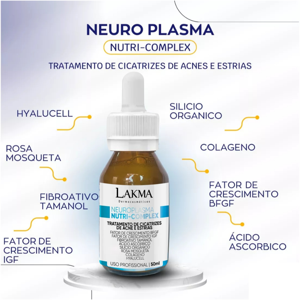 Lakma Fluido Neuroplasma cicatriz acne estrias microagulhamento em Oferta na Shopee