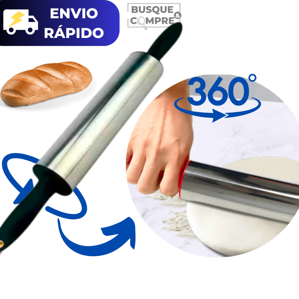 Rolo Giratório de Inox para Massas