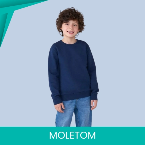 Blusão Infantil Flanelado Básico Com Punho Malwee Uniforme Escola