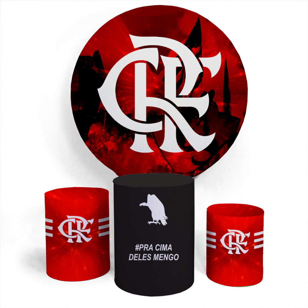 Kit Festa Painel Festa Capa Circular E Capa Conjunto Cilindro Veste Fácil Pra Cima deles Mengo