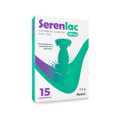 Serenlac Suplemento Pet - Cães e Gatos - 75 mg - Embalagem com 15 ou 30 Comprimidos