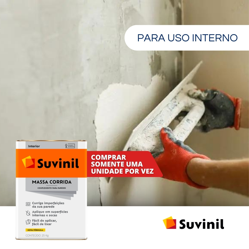 KIT MASSA CORRIDA PVA 25KG +15 UNIDADES DE LIXA 150 PARA PAREDE TAPA FURO - SUVINIL — imagem 2 de 2