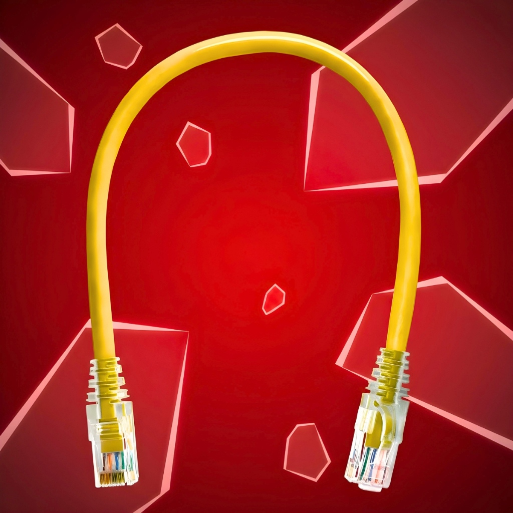 Cabo de Rede Amarelo RJ45 Para Internet Alta Velocidade CAT5E CCA 30cm