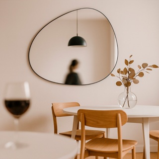 Espelho de Parede Orgânico Lapidado 55x75cm Estilo Minimalista para Banheiro e Hall de Entrada em Oferta na Shopee