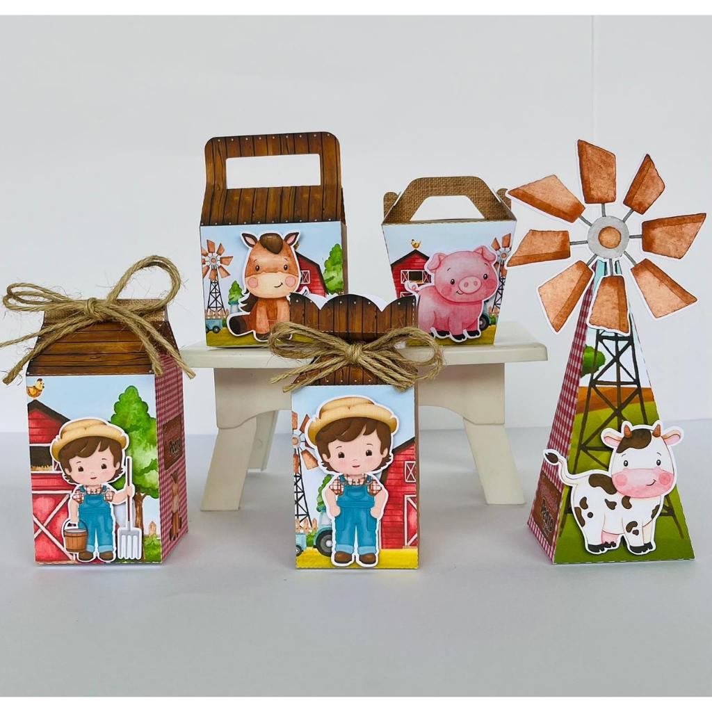 Kit Festa - Lembrancinhas Personalizadas Fazendinha Menino -  Papelaria Personalizada