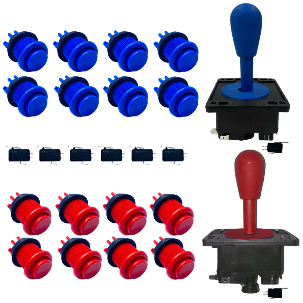 Kit 16 Botões Nylon Arcade Fliperama 2 Comando Color Joystick