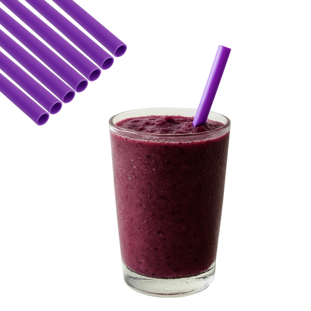 Canudo Roxo Açaí 10mm Canudo Grosso