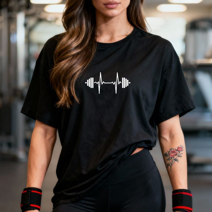 Camiseta Tshirt Oversized 100%Algodão  Feminina Gym Treino Academia Fitness Musculação anilhas em Oferta na Shopee