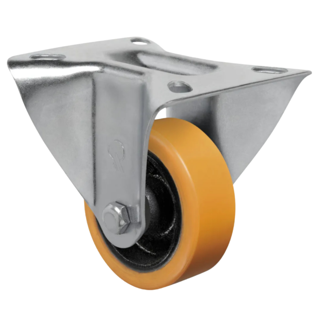 Rodizio Fixo Placa Roda 3 Pol Schioppa FL312PN Ferro Poliuretano Industrial Carga Pesada Carrinho Moveis 170kg
