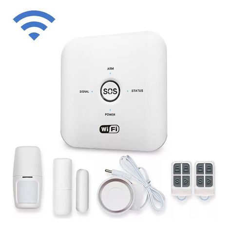 Kit Alarme Sem Fio Wi-Fi Segurança Residencial Inteligente App Tuya Alexa Google AITEK ALPHA-000