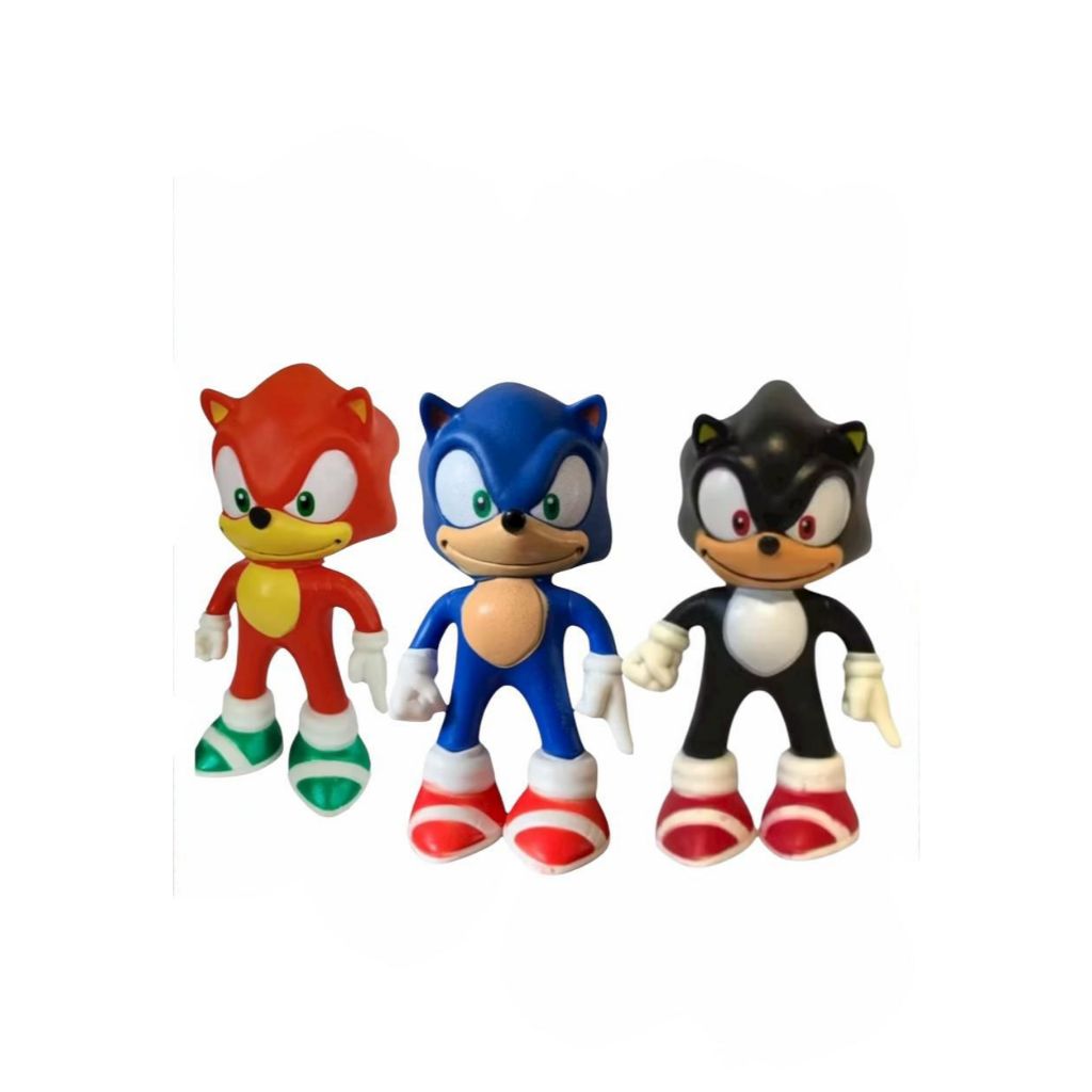 Kit 3, Boneco do Sonic 3 Cores Disponíveis 15cm, vermelho, azul, preto