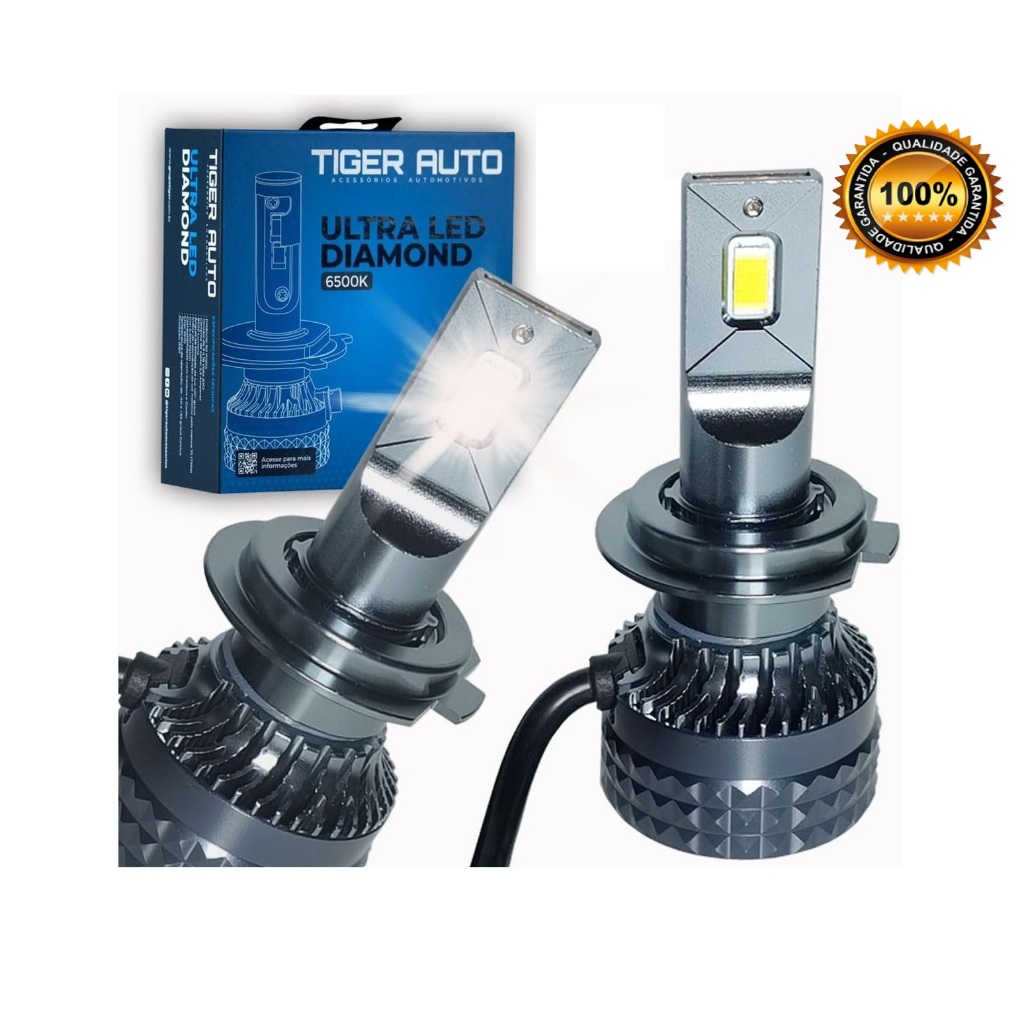 Par Lampada Super Led Farol 60w Ultra Forte 6500k Diamond H1 H7 H11 H4 H3 H8 HB3 HB4 h16 em Oferta na Shopee