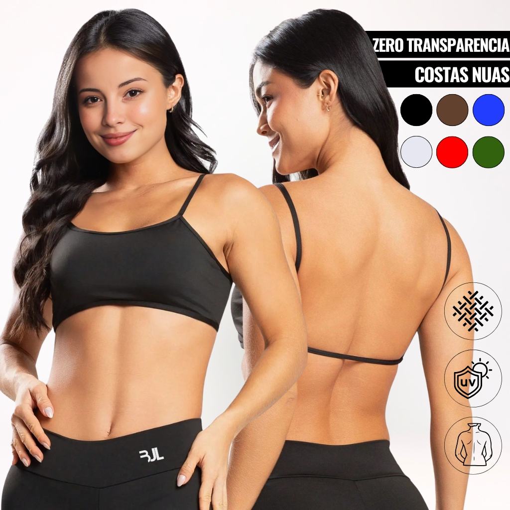 Top Fitness Costas Nuas Academia ZERO TRANSPARÊNCIA Treino Yoga Cropped Alça Corrida em Oferta na Shopee