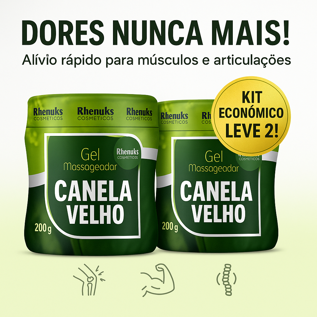 Kit 2 Gel Canela de Velho 200g – Alívio rápido para dores musculares e articulares coluna Joelho
