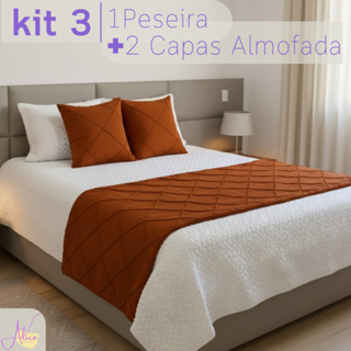 Jogo Para Cama 3 Peças Peseira + 2 Capas de almofada Casal, Queen e King Varias Cores e Tamanhos em Oferta na Shopee