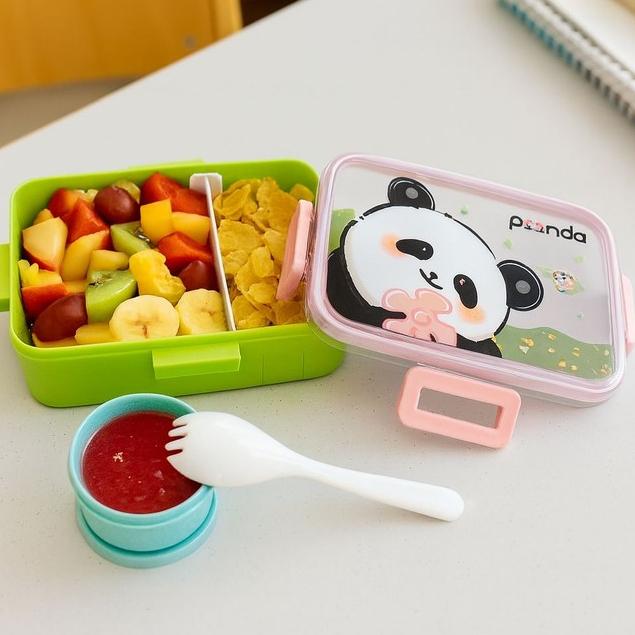 Marmita Lancheira Bentô Com Molheira E Garfo 600ml Infantil em Oferta na Shopee