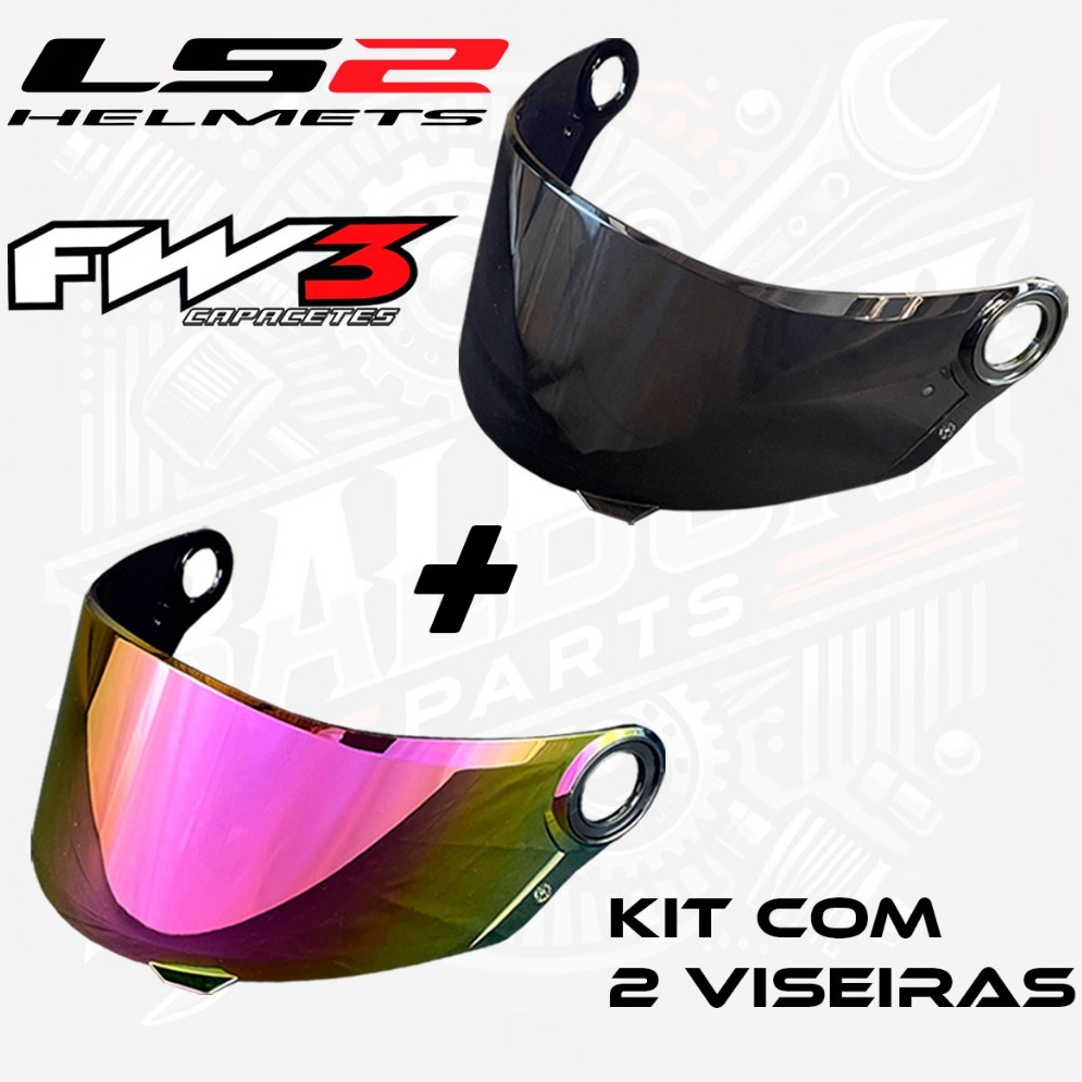 Kit 2 Viseira Capacete Ls2 Fw3 Camaleão + Fumê Modelos FF358 FF396 FF392 FW3 GT GTN GTX GT2 Nova em Oferta na Shopee