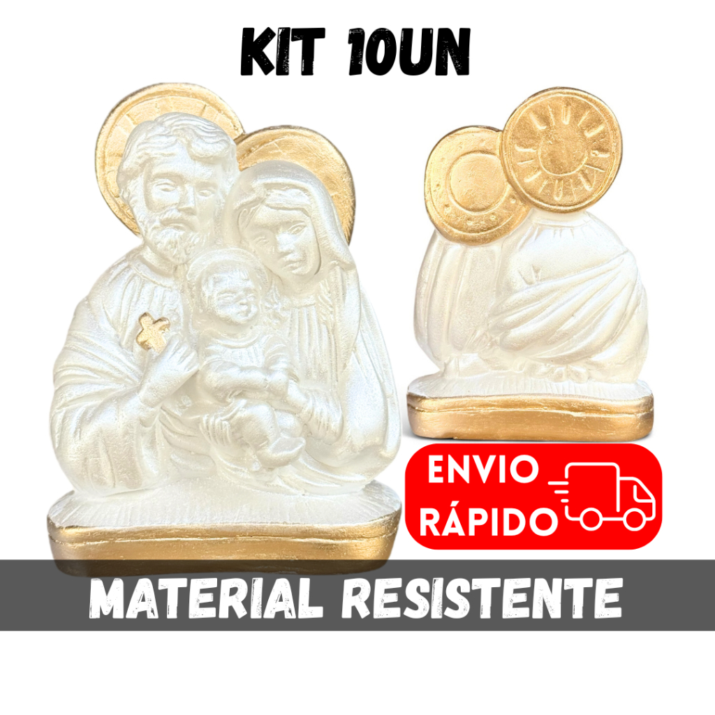 Kit 10un Imagem Sagrada Família Perolada Decorativa 12cm Para Caixa De Padrinhos Delicada Artigo Religioso. em Oferta na Shopee