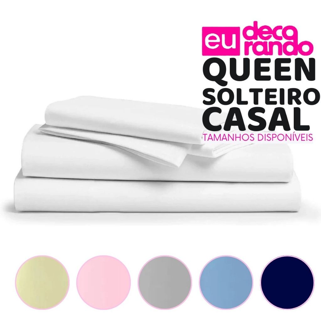 Lençol Avulso Sem Elástico 400 Fios Percal Aveludado Queen Casal e Solteiro Varias Cores em Oferta na Shopee