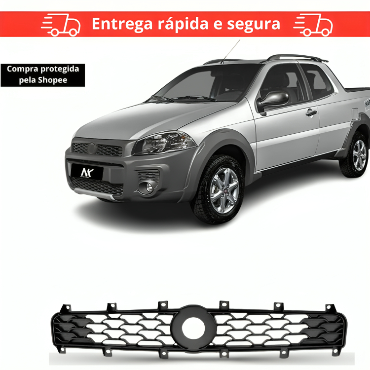 Grade Radiador Strada 2014 2015 2016 2017 2018 A 2020 Preto