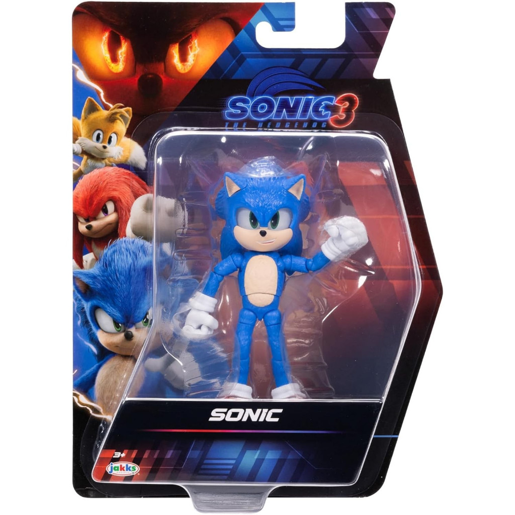 Boneco Figura Articulada Sonic 12,5cm Filme 3 Personagens Shadow Knuckles Ivo