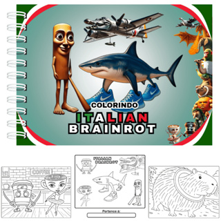 Livro de Colorir Brainrot Tralalelo Tralala Bombardino Crocodilo Tung Tung Tung Sahur Capa Dura 50 Paginas em Oferta na Shopee