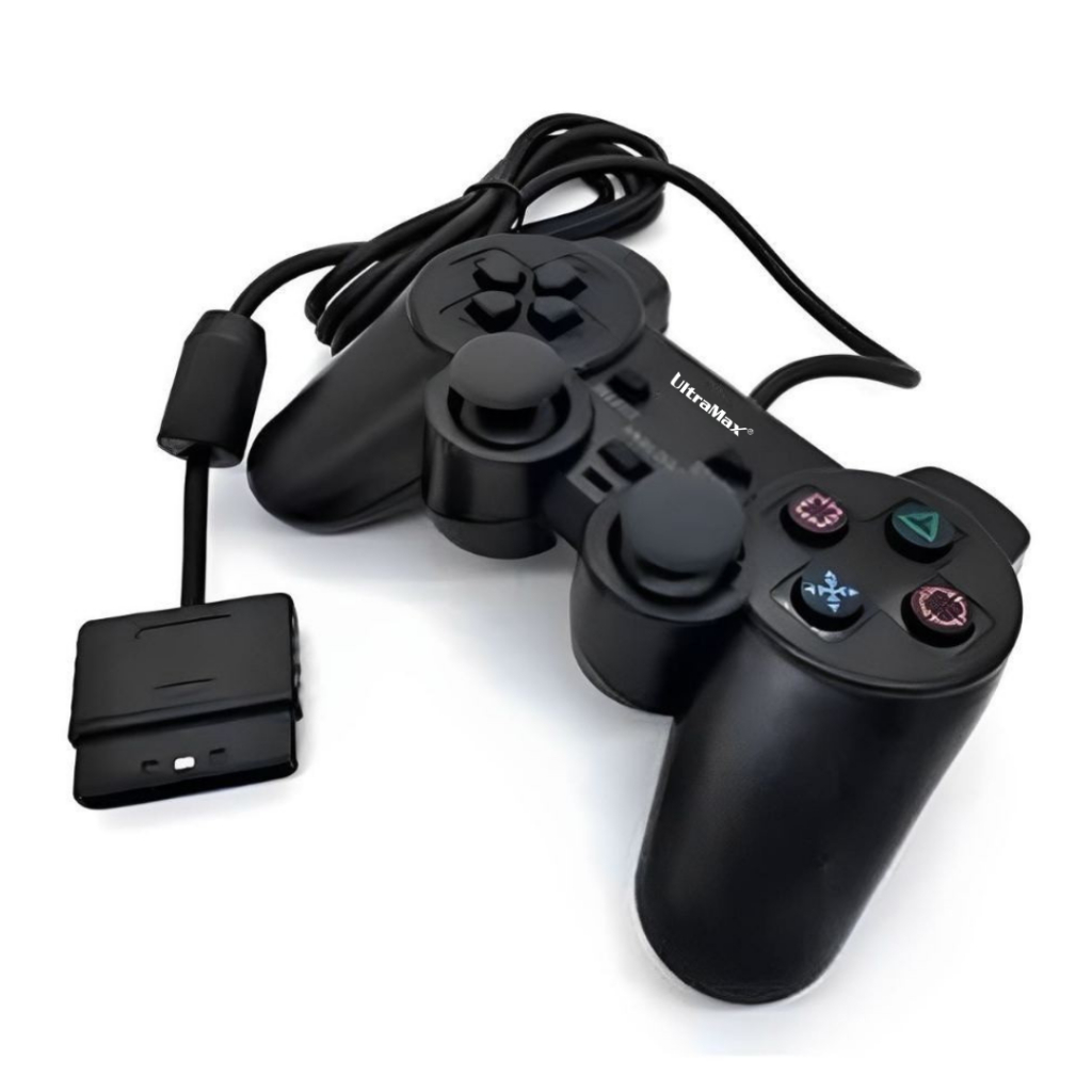 Controle para  PS2 Com Fio Cor Preto