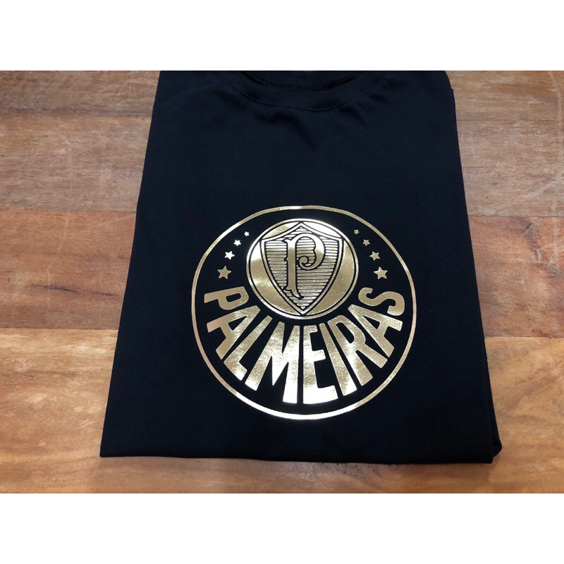 Camiseta Adulto e Infantil Babylook Palmeiras Personalizada Com Seu Time + estampa dourado ouro em Oferta na Shopee