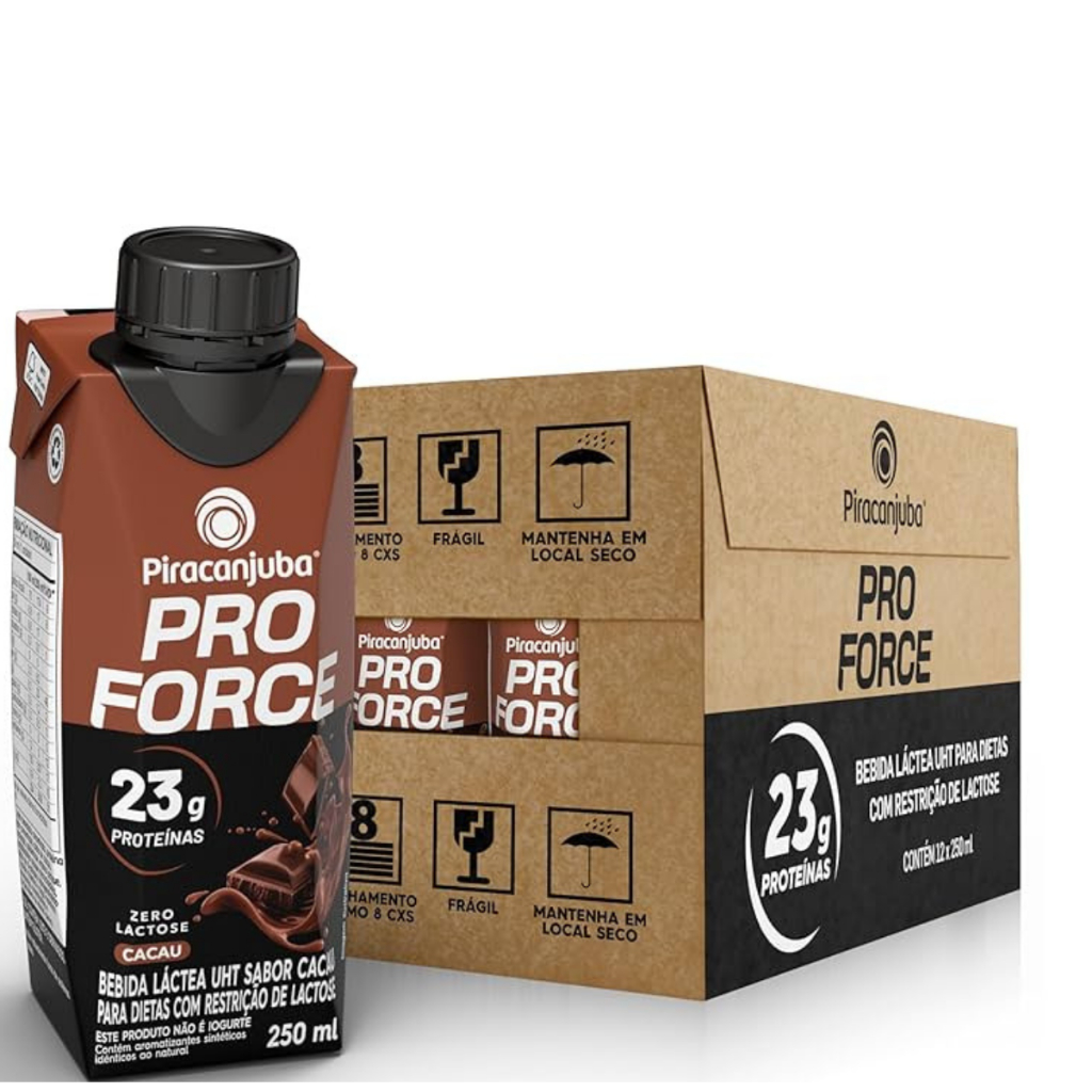 Piracanjuba ProForce 23g de Proteínas Zero Lactose Cacau - 12 Unidades de 250ml